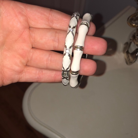 White and silver bangles - Picture 2 of 3